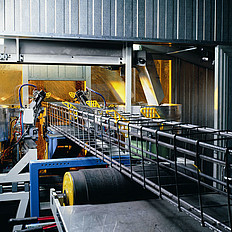 Produktionshalle zur Pfahlherstellung